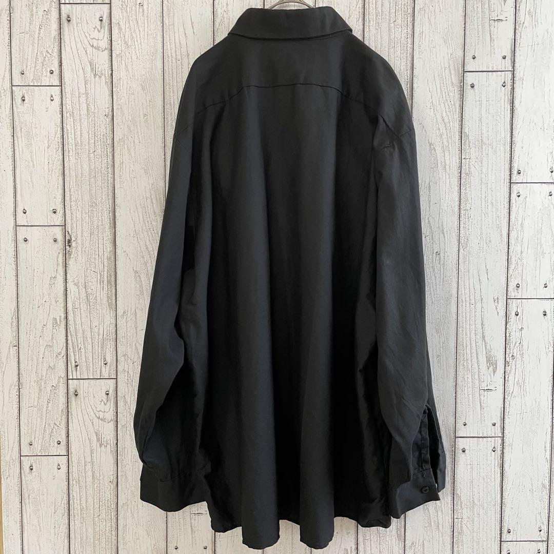 【美品】古着 UniWeave 長袖ワークシャツXXLサイズ ブラック