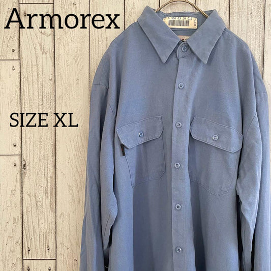 Armorex メンズ 長袖ワークシャツ XLサイズ ブルー