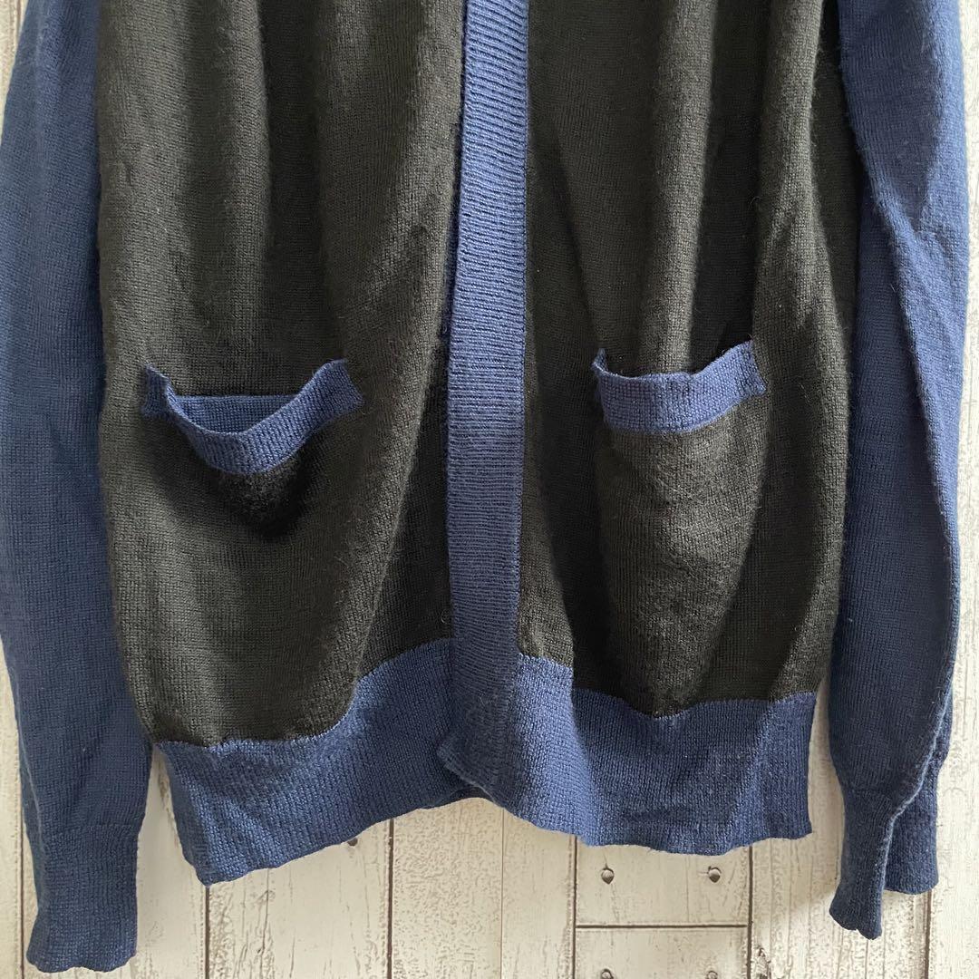 【美品】GU ジーユー メンズ 長袖カーディガン Sサイズ ブラック ブルー