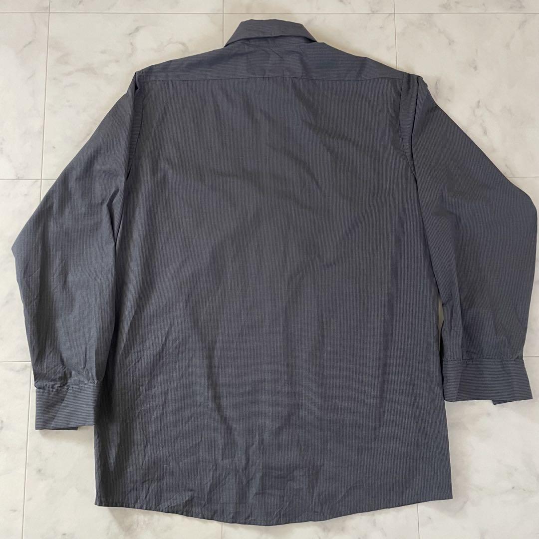 【美品】古着 CINTAS長袖ワークシャツ Mサイズ グレー チェック柄