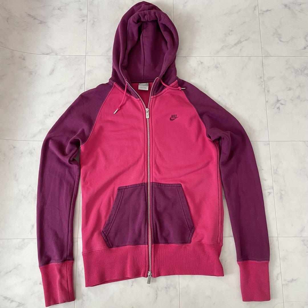 【美品】NIKE ナイキ レディース ジップアップパーカー Lサイズ ピンク
