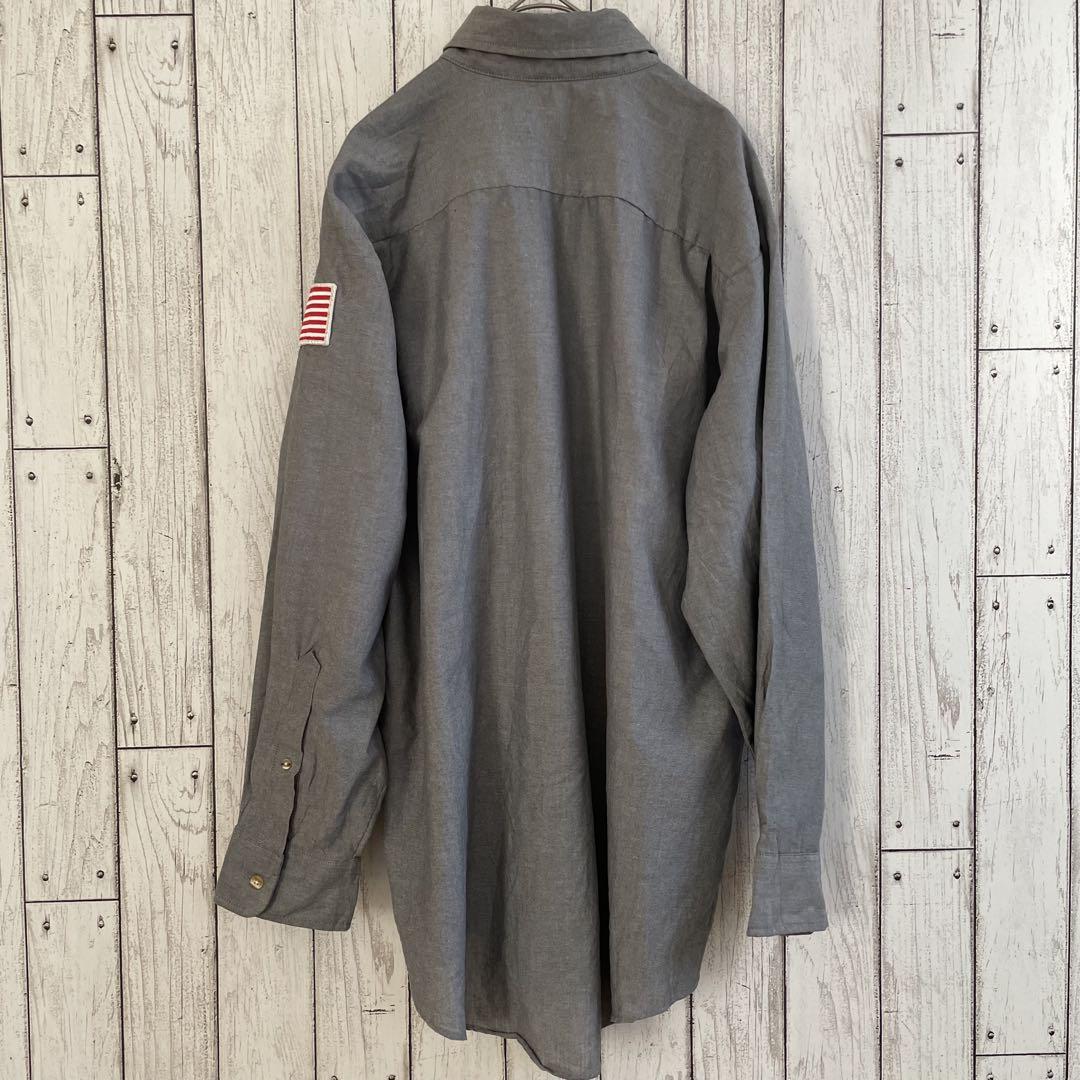 RIVERSIDE メンズ 長袖ワークシャツ Mサイズ グレー