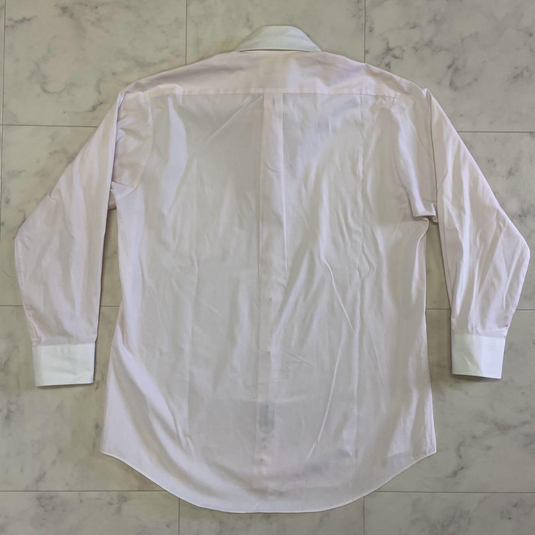 古着 courrèges 長袖シャツ ワイシャツ 薄ピンク M相当（画像 7/17）