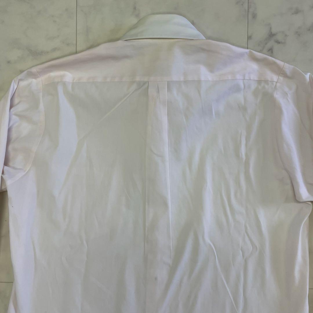 古着 courrèges 長袖シャツ ワイシャツ 薄ピンク M相当（画像 8/17）
