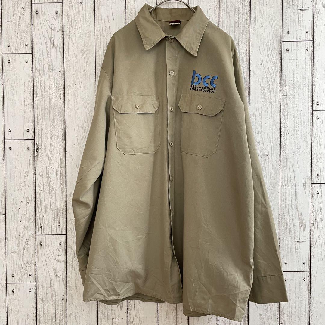 古着80s BIGBEN 長袖ワークシャツ Lサイズ ブラウン