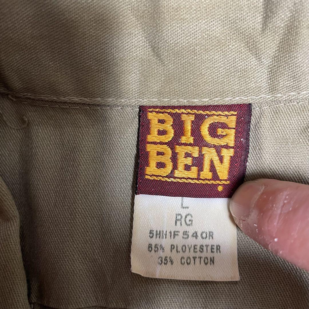 古着80s BIGBEN 長袖ワークシャツ Lサイズ ブラウン