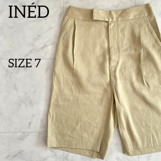 【新品未使用】INED イネド レディース ハーフパンツ 7サイズ ベージュ