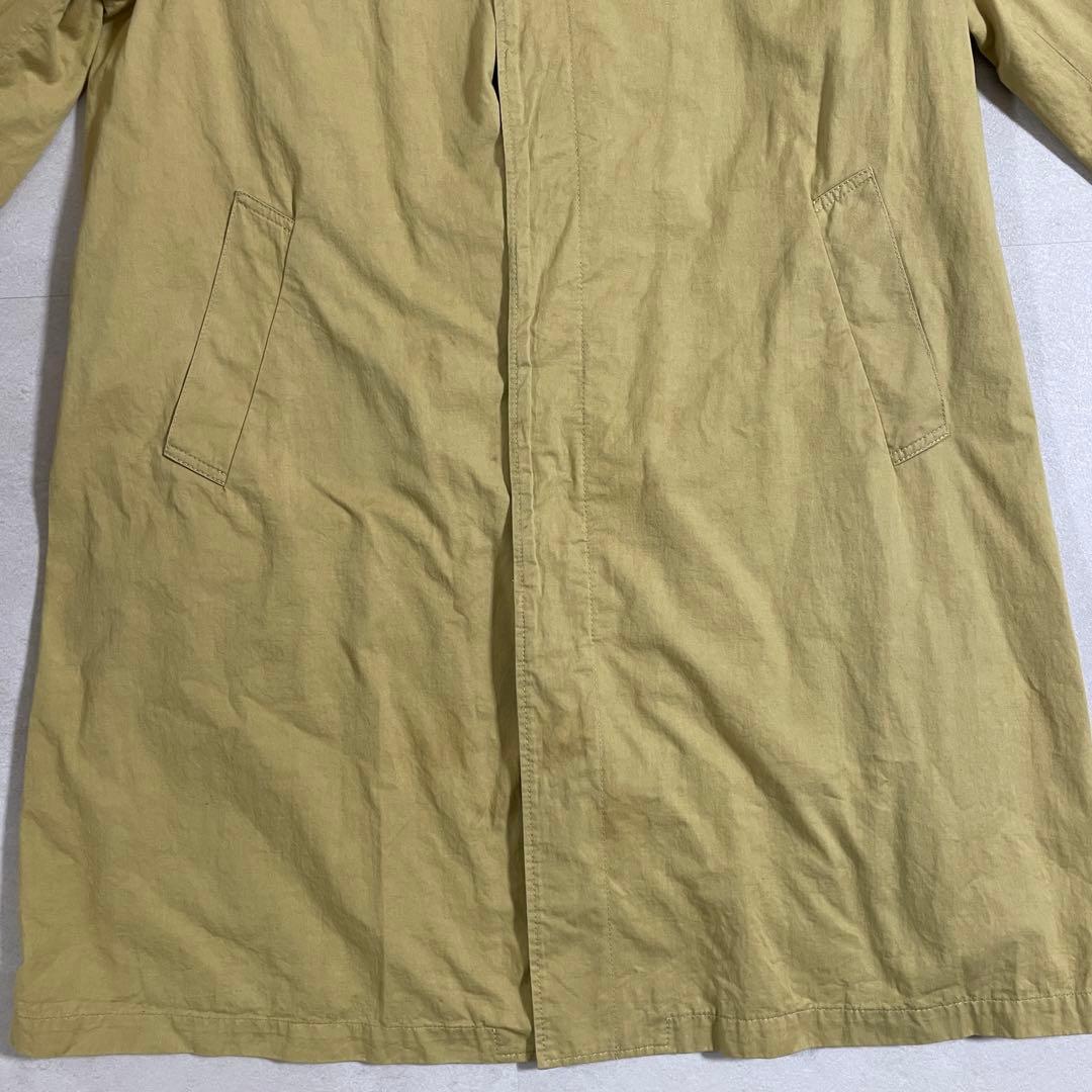 古着 Plantation ノーカラー ロングコート サイズM イエロー系（画像 15/20）
