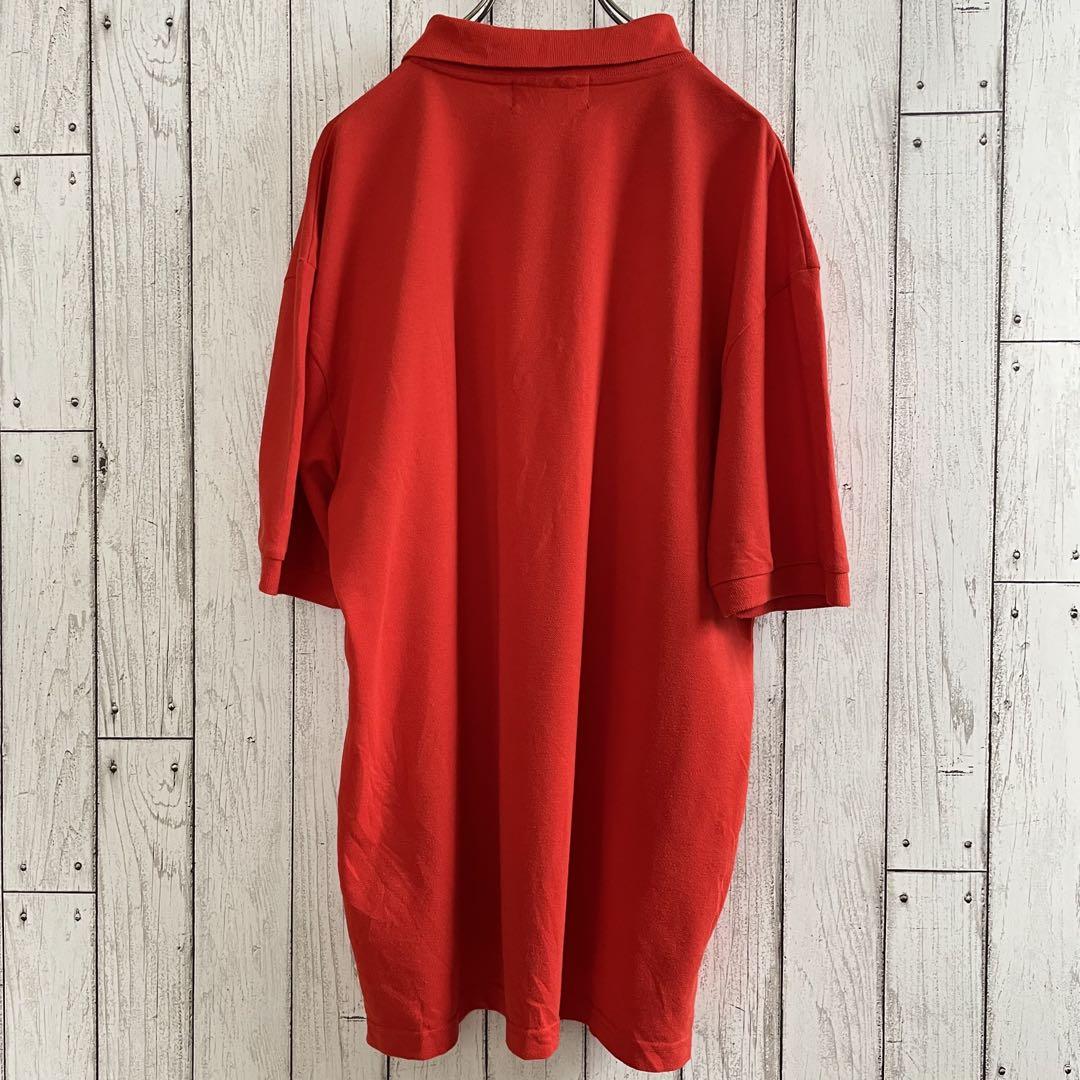 【美品】古着 90s ラルフローレン 半袖ポロシャツ 2XL レッド USA製