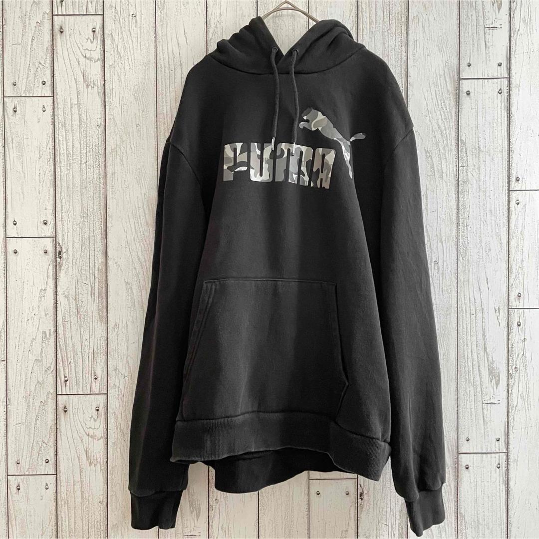 PUMA プーマ メンズ 長袖パーカー Lサイズ ブラック 迷彩