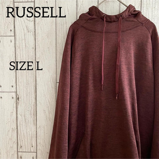 【美品】RUSSELL ラッセル メンズ 長袖パーカー Lサイズ レッド系