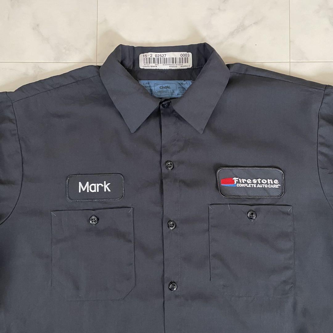 【美品】古着 CINTAS 長袖ワークシャツ Lサイズ ダークグレー