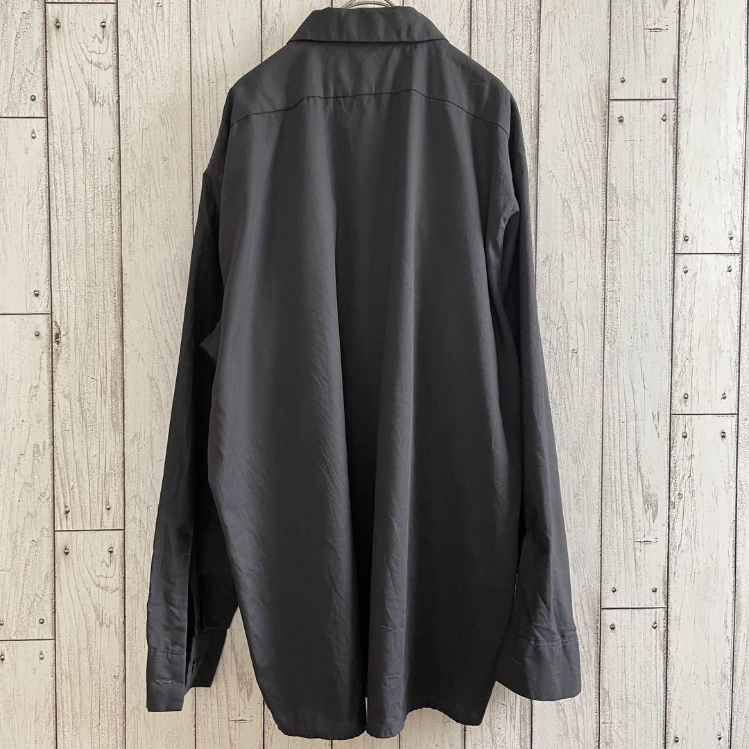 【美品】古着 CINTAS 長袖ワークシャツ Lサイズ ダークグレー