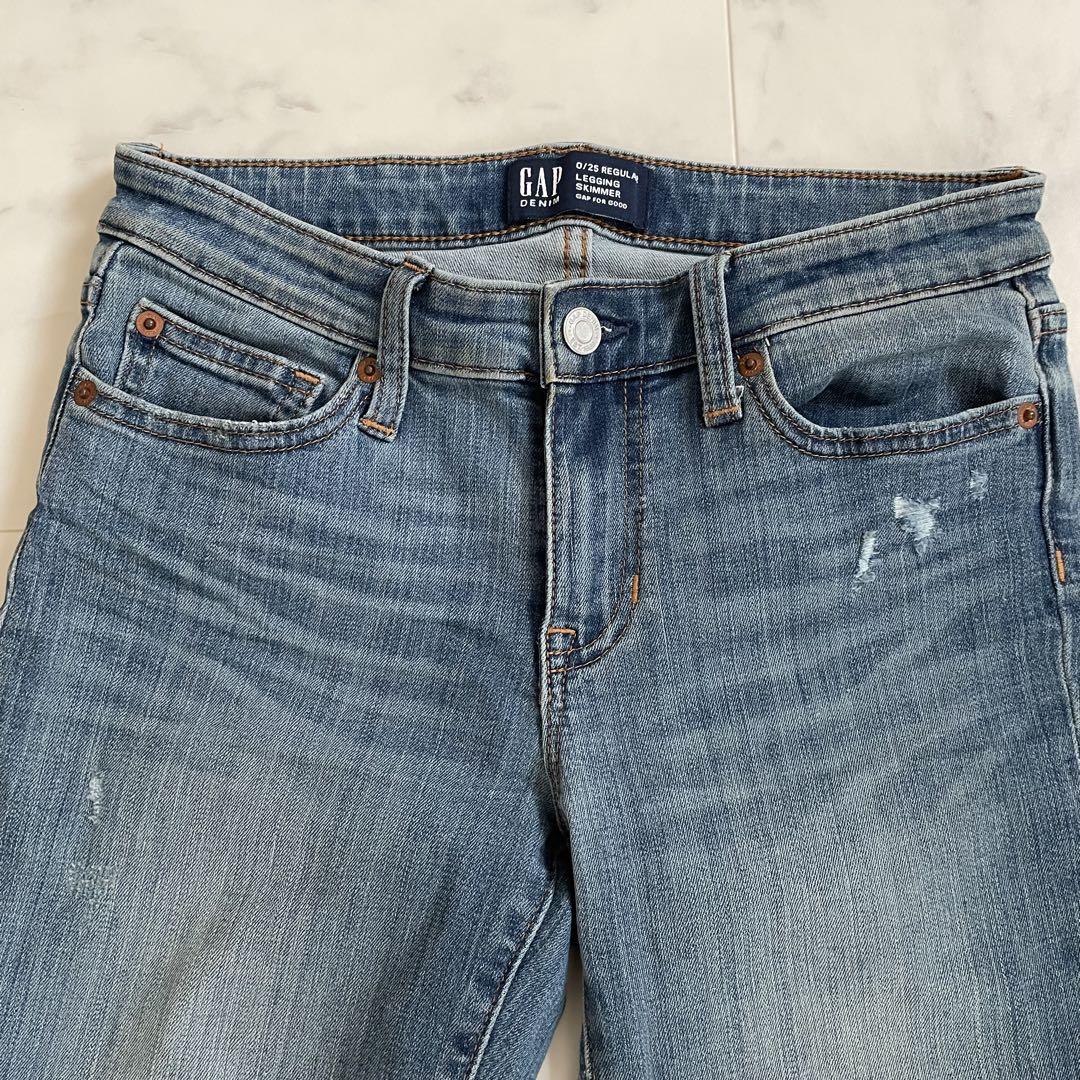 【美品】GAPダメージデニムパンツ メンズ 0/25サイズ ブルー