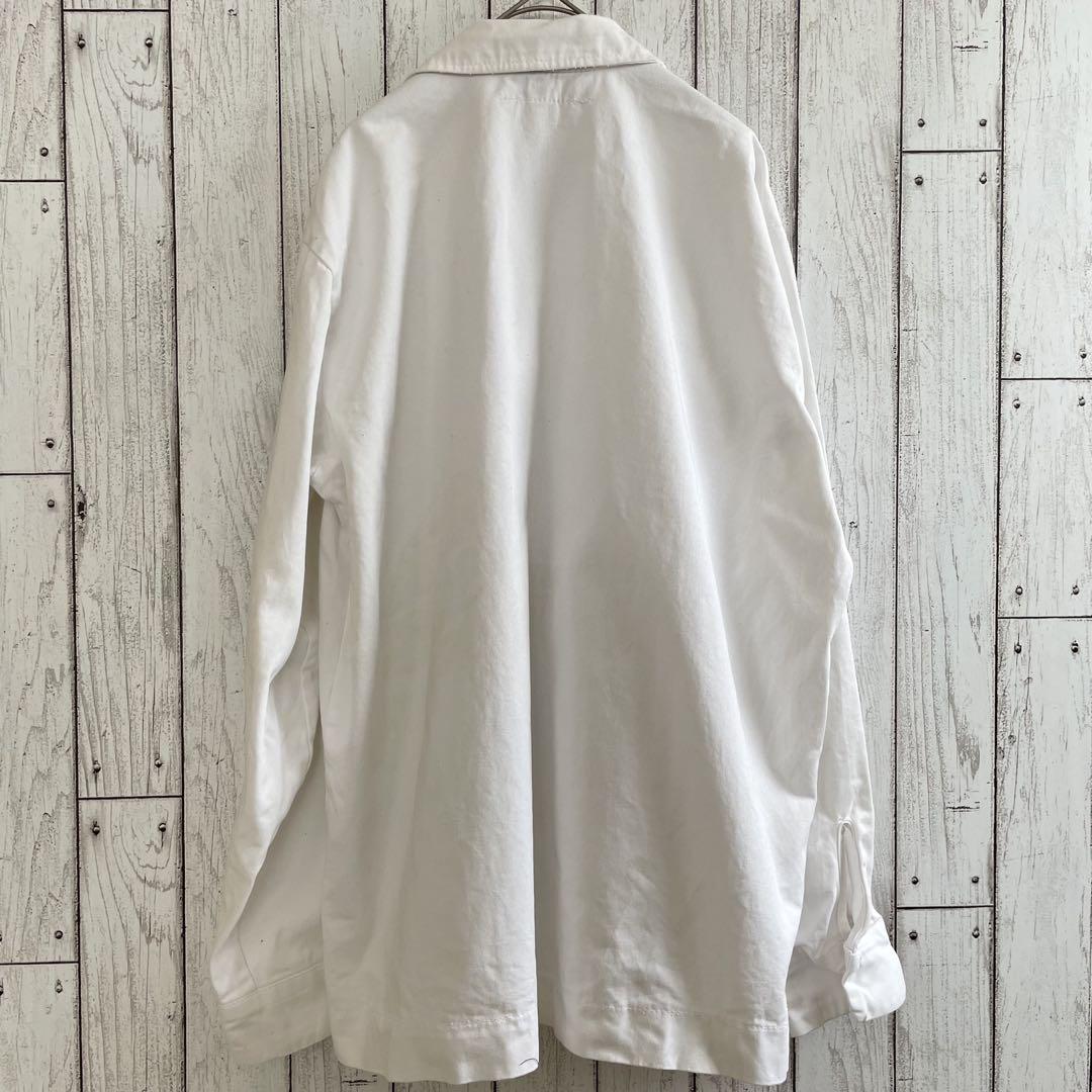 古着premium uniforms 長袖ワークシャツ L ホワイト HONDA