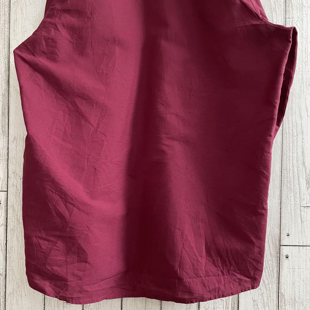 【美品】UniWeave 長袖ワークシャツ Mサイズ ワインレッド