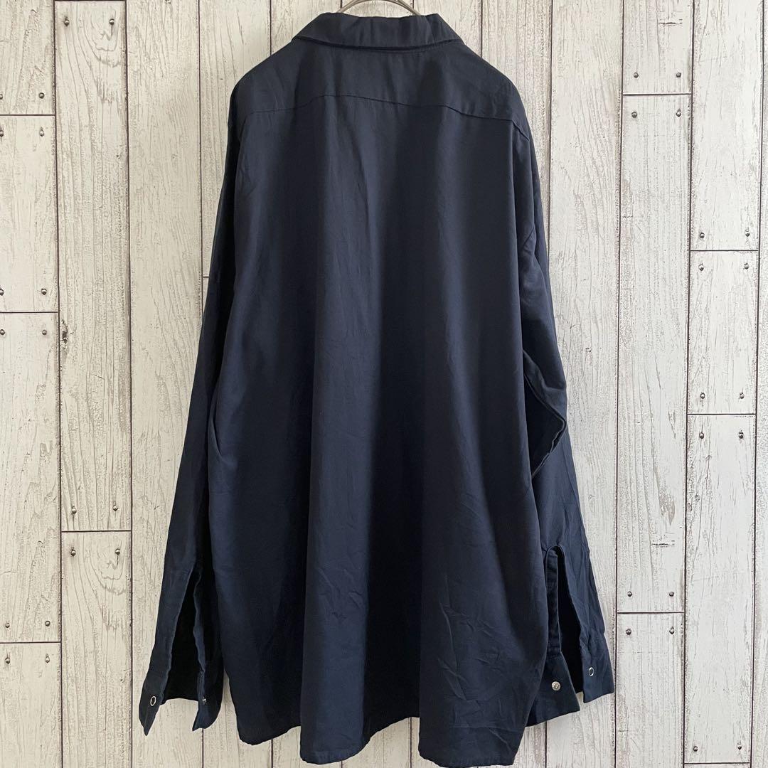 【美品】古着 CINTAS 長袖ワークシャツ XLサイズ ネイビー
