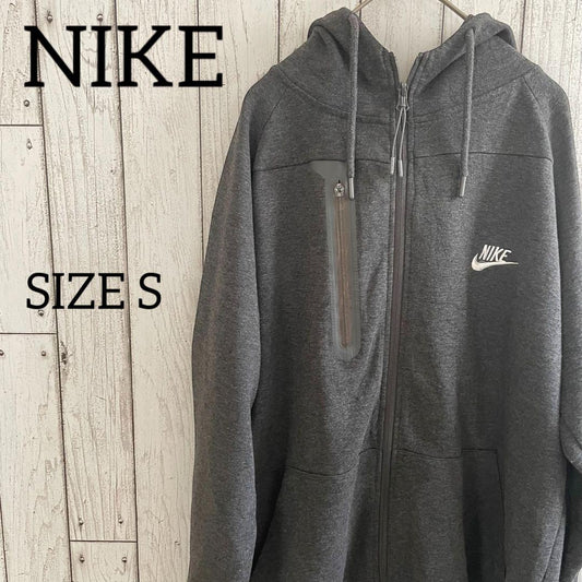 NIKE ナイキ 長袖ジップアップパーカー Sサイズ グレー