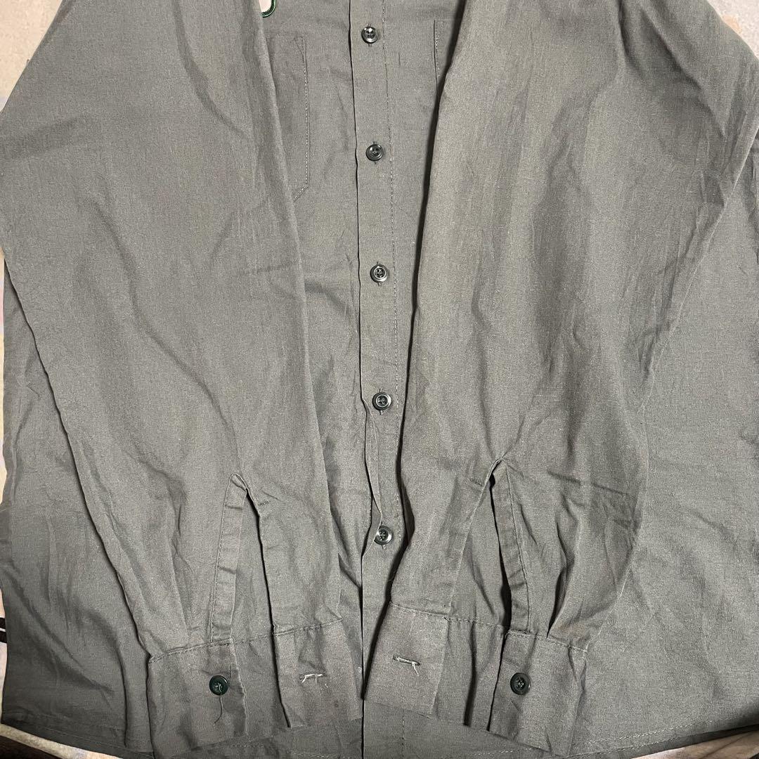 【美品】UniWeave 長袖ワークシャツ Mサイズ ダークグリーン