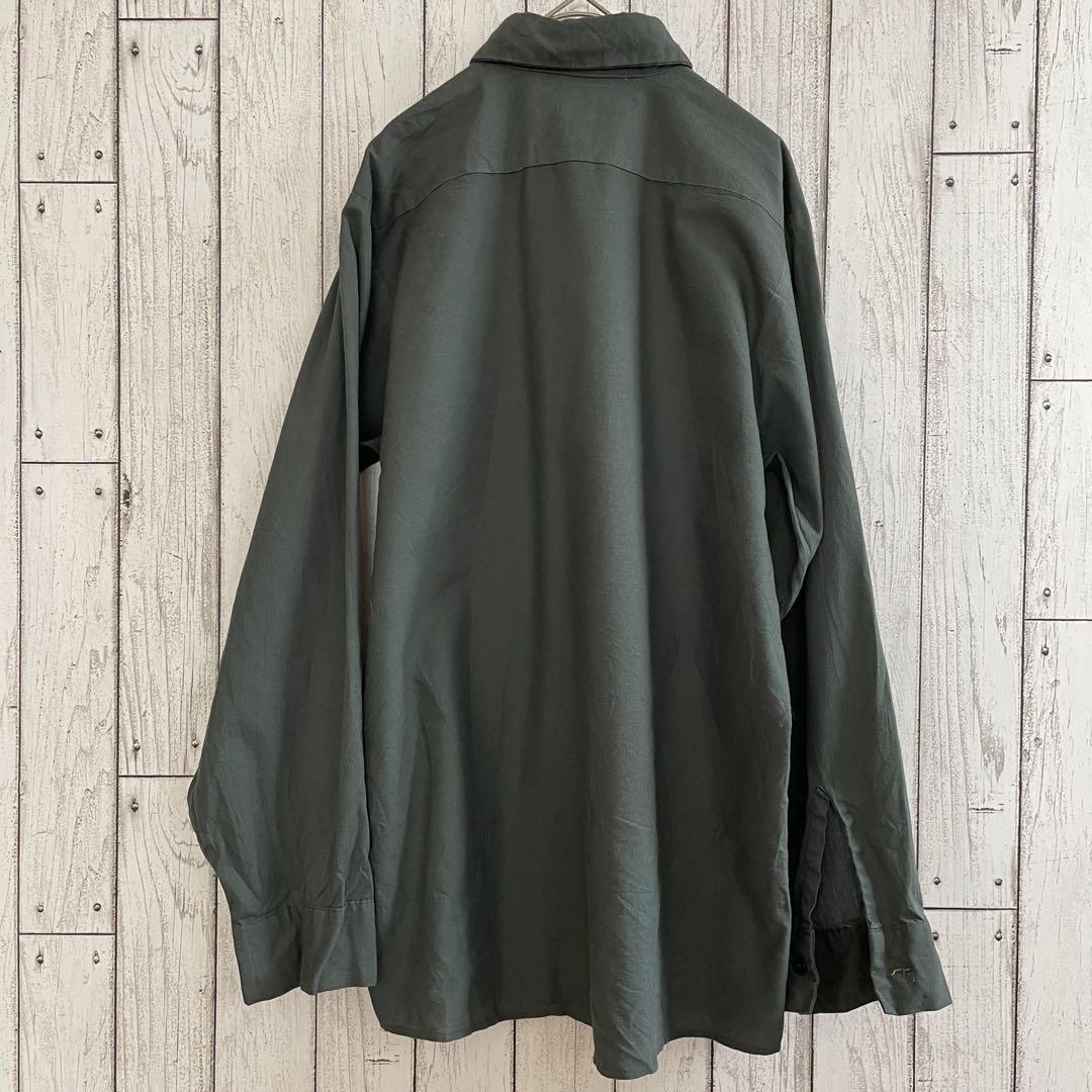 【美品】UniWeave 長袖ワークシャツ Mサイズ ダークグリーン
