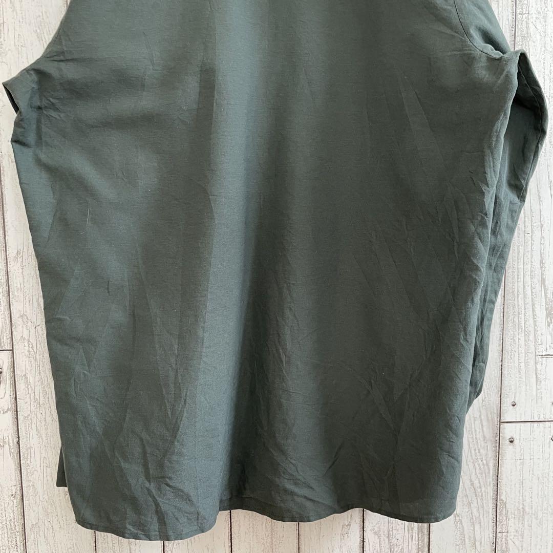 【美品】UniWeave 長袖ワークシャツ Mサイズ ダークグリーン