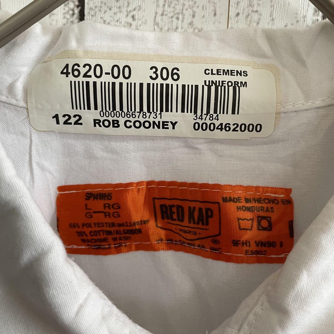RED KAP メンズ 長袖ワークシャツ Lサイズ ホワイト