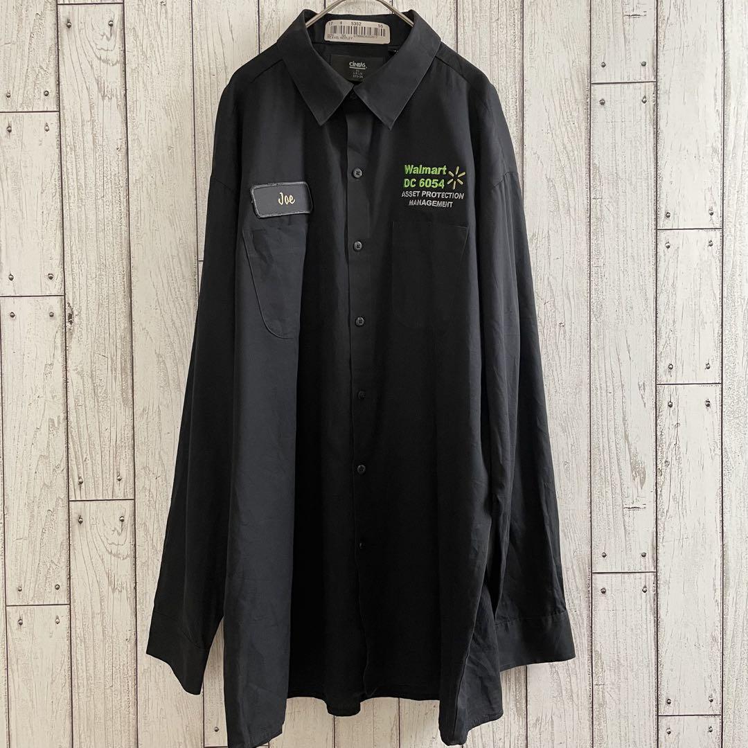 【美品】古着 CINTAS 長袖ワークシャツ XLサイズ ブラック