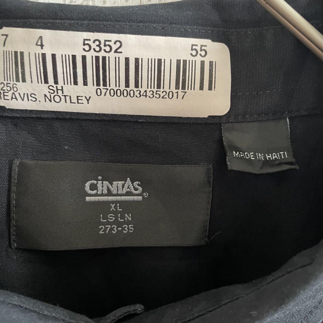 【美品】古着 CINTAS 長袖ワークシャツ XLサイズ ブラック