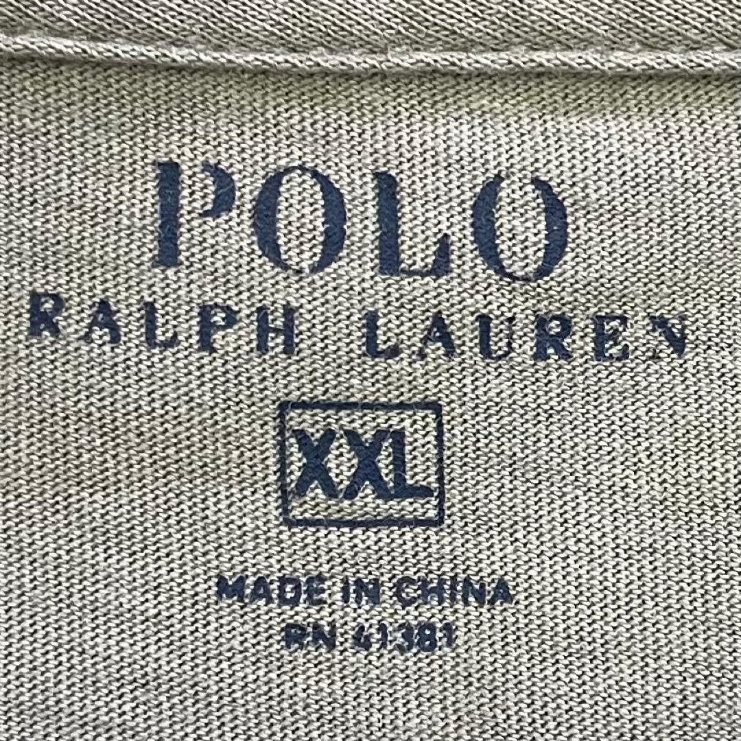 古着 POLO RALPH LAUREN 半袖VネックTシャツ グレー XXL（画像 12/14）