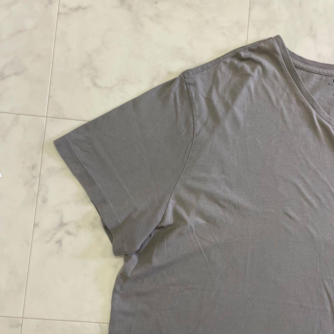 古着 POLO RALPH LAUREN 半袖VネックTシャツ グレー XXL（画像 5/14）