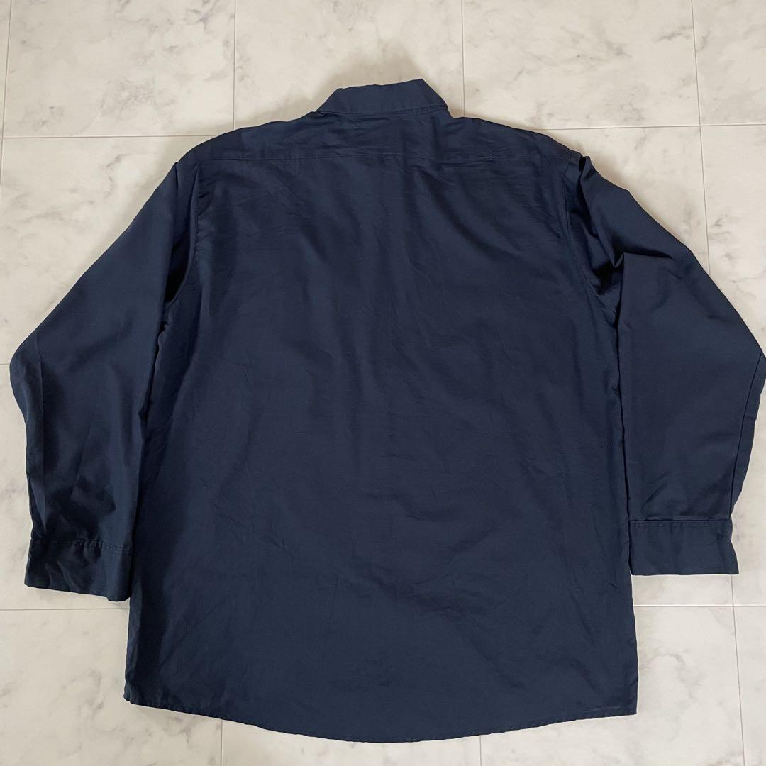 【美品】古着 CINTAS 長袖ワークシャツ Lサイズ ネイビー