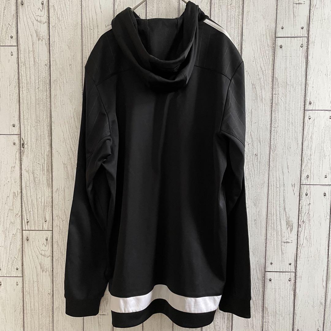 【美品】adidas サッカークラブロゴ入り 長袖パーカー Lサイズ ブラック