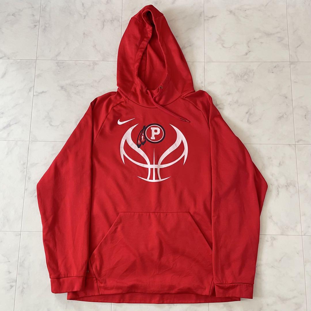 【美品】NIKE 長袖パーカー Lサイズ レッド DRI-FIT