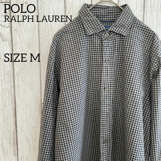 ラルフローレン LUXURYTWILL メンズ 長袖シャツ ブラック チェック柄