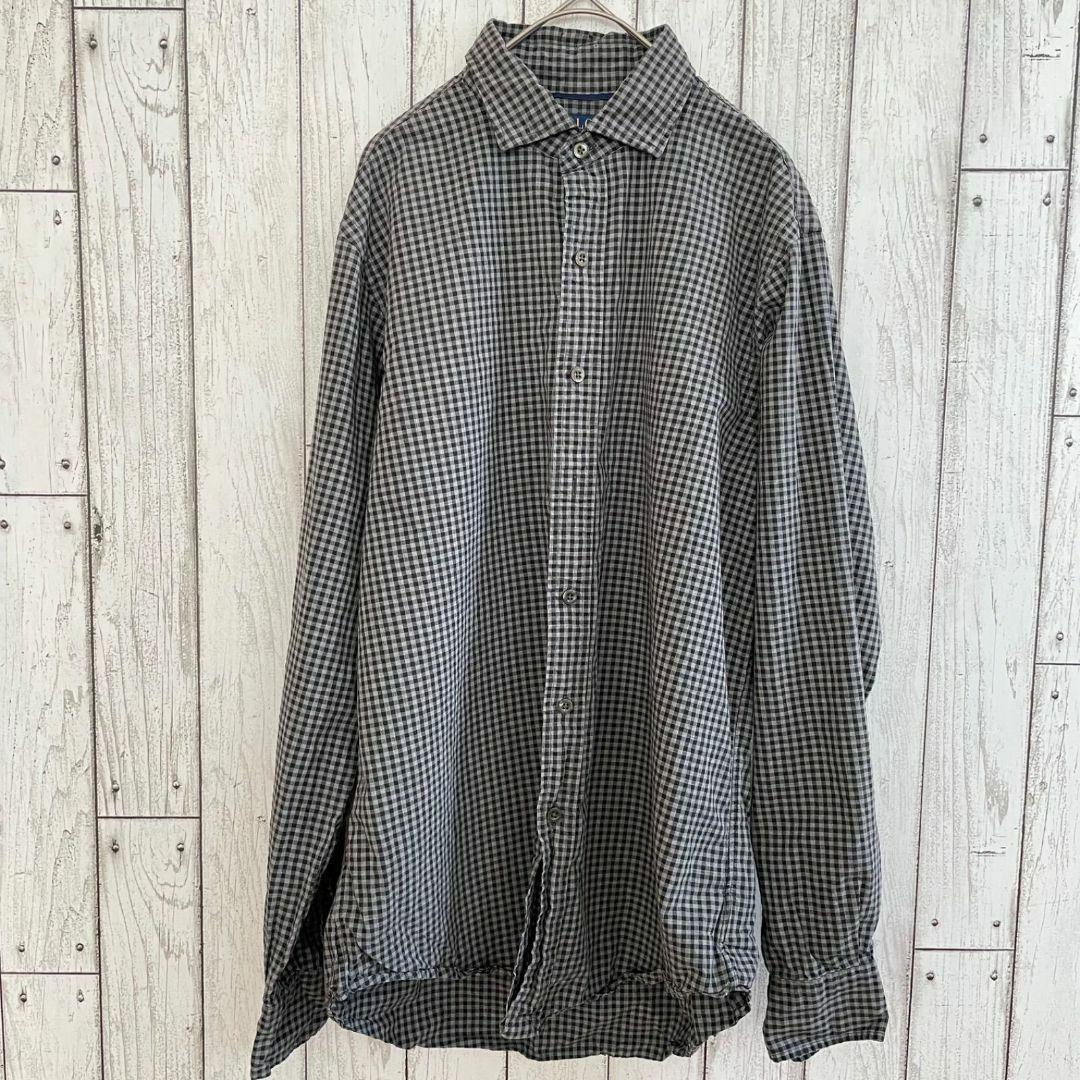 ラルフローレン LUXURYTWILL メンズ 長袖シャツ ブラック チェック柄