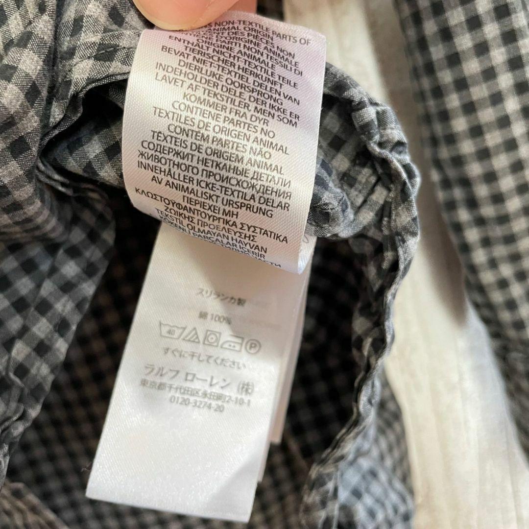 ラルフローレン LUXURYTWILL メンズ 長袖シャツ ブラック チェック柄