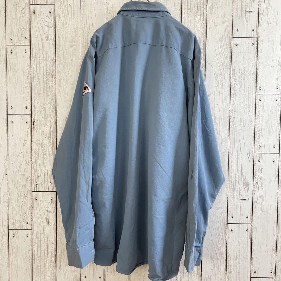 Bulwark 長袖ワークシャツ Lサイズ ブルー