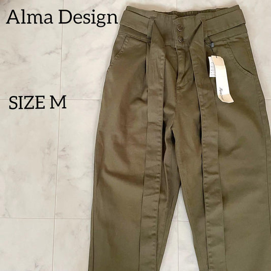 【新品未使用】 Alma Design ロングパンツ ベルト付き Mサイズ
