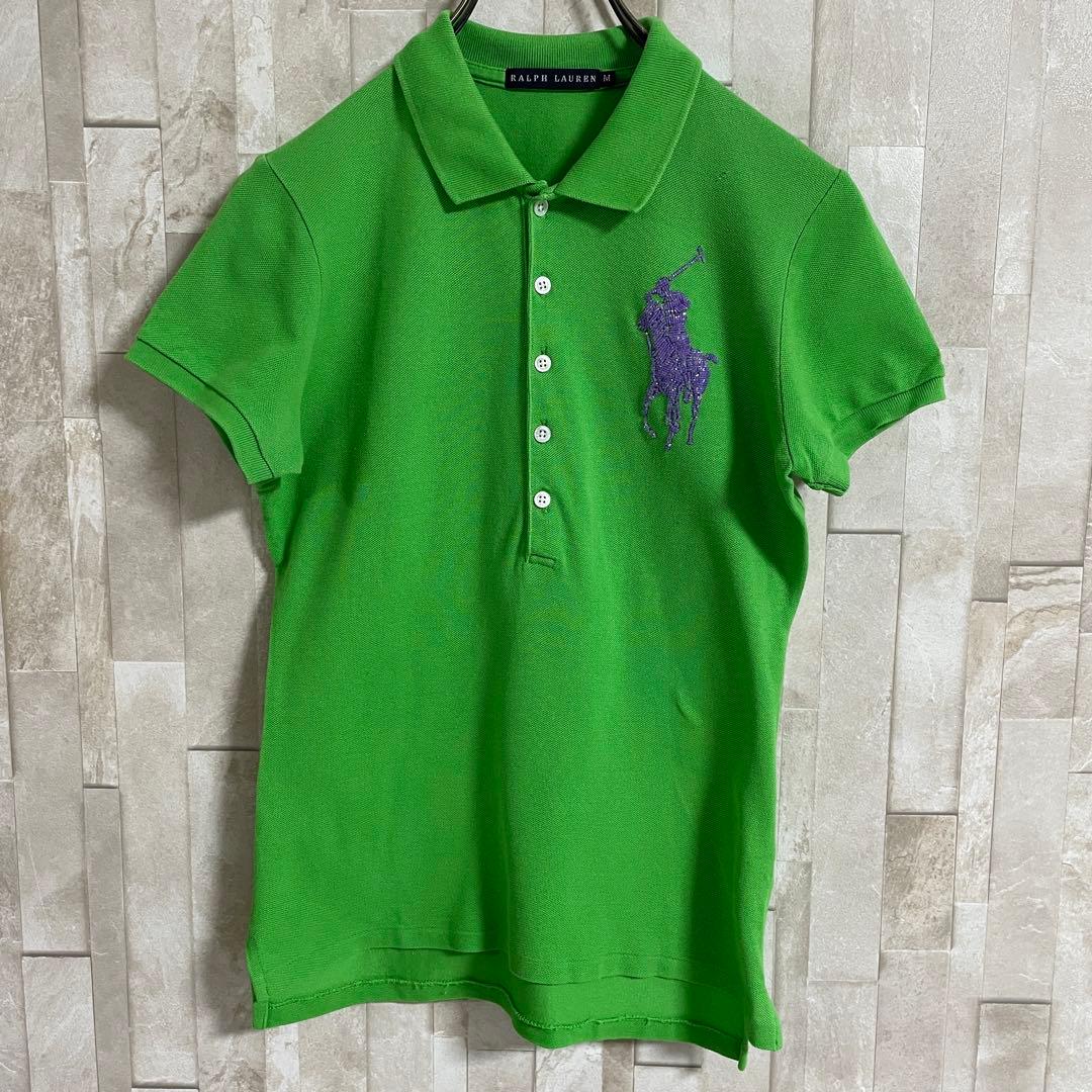 古着 RALPH LAUREN 半袖ポロシャツ ポニー刺繍 グリーン M（画像 2/19）