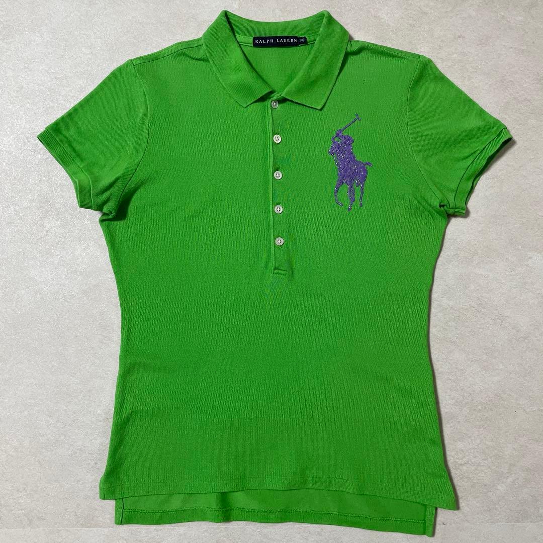 古着 RALPH LAUREN 半袖ポロシャツ ポニー刺繍 グリーン M（画像 3/19）