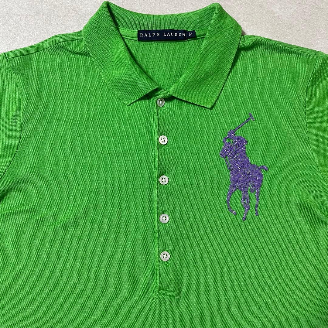 古着 RALPH LAUREN 半袖ポロシャツ ポニー刺繍 グリーン M（画像 4/19）