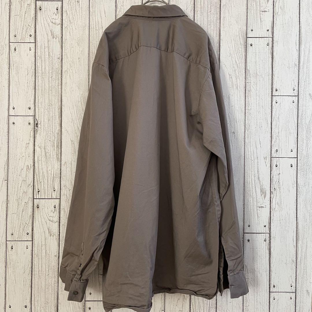 【美品】RED KAP 長袖ワークシャツ XLサイズ ブラウン