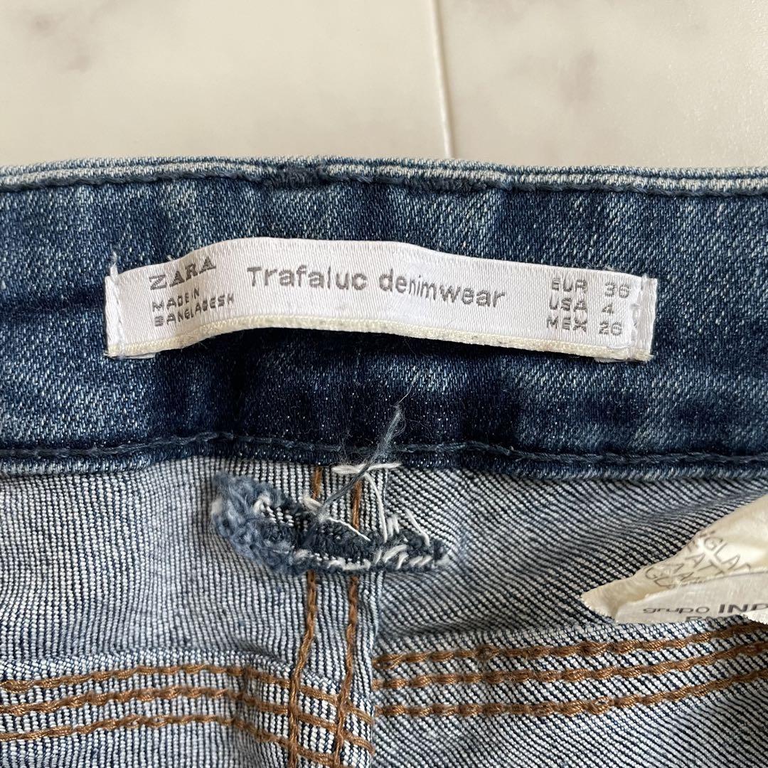 【美品】ZARA ダメージデニムパンツ メンズ 36サイズ ブルー