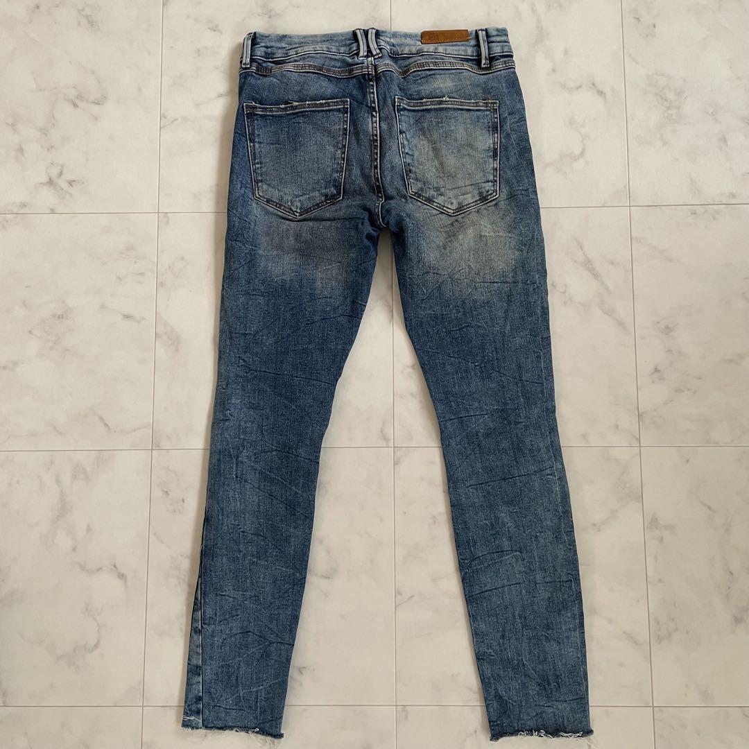 【美品】ZARA ダメージデニムパンツ メンズ 36サイズ ブルー