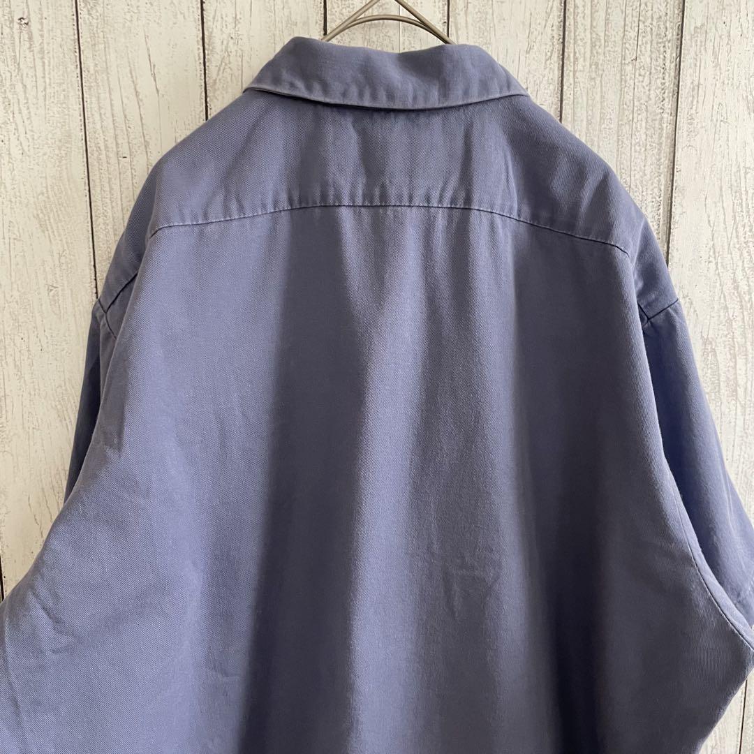 【美品】CINTAS 半袖ワークシャツ XLサイズ ブルー