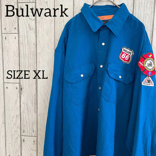 【美品】Bulwark 長袖ワークシャツ XLサイズ ブルー