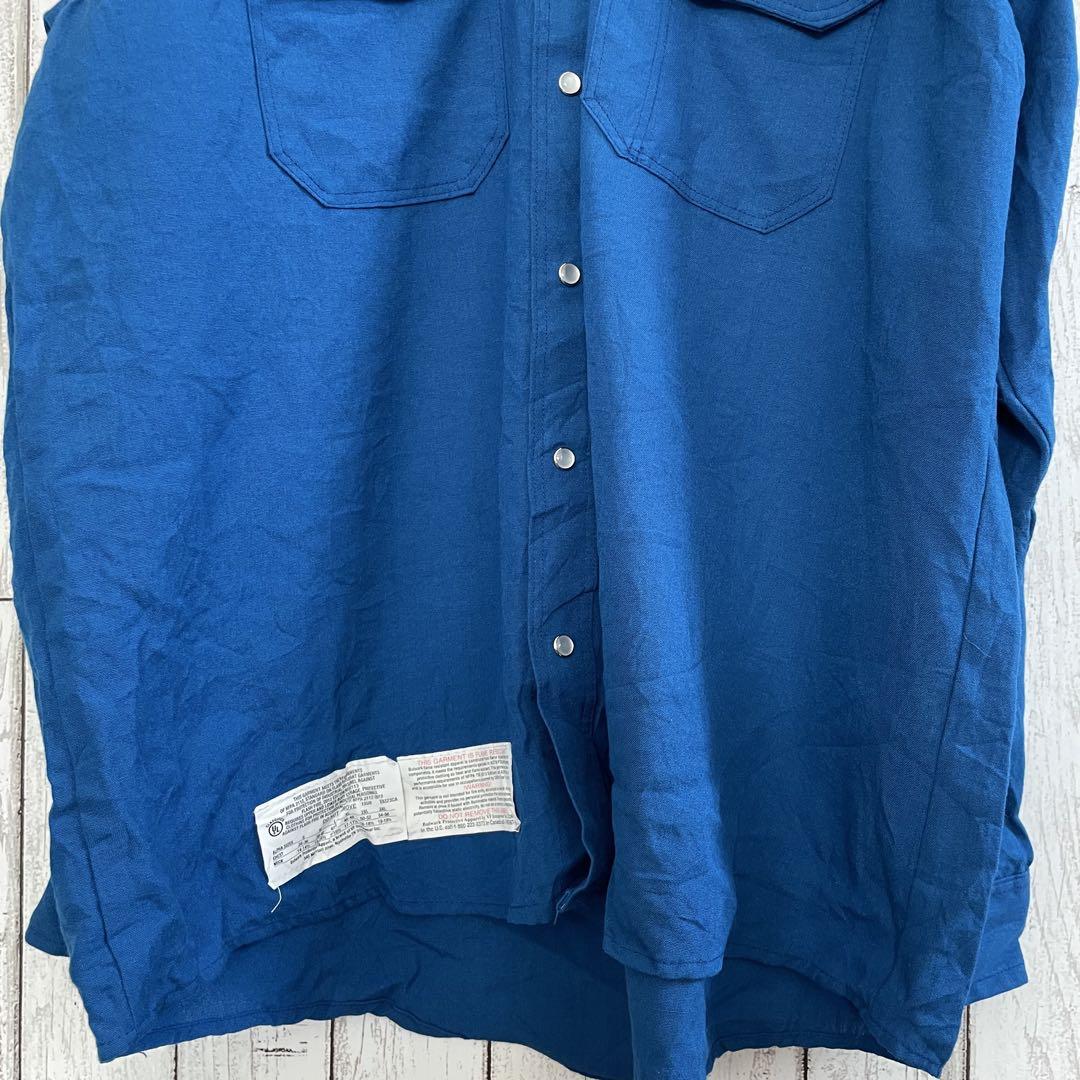 【美品】Bulwark 長袖ワークシャツ XLサイズ ブルー