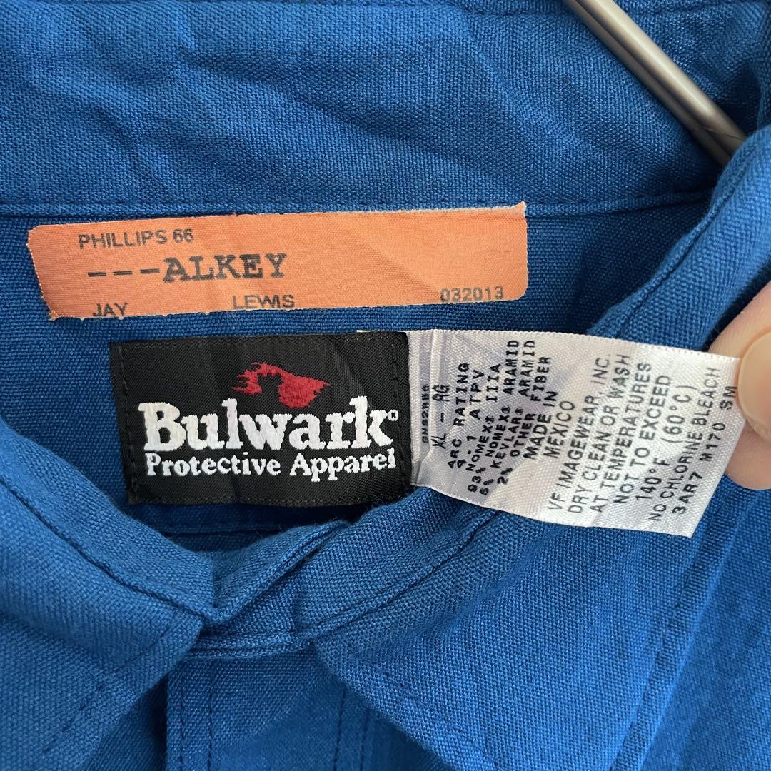 【美品】Bulwark 長袖ワークシャツ XLサイズ ブルー