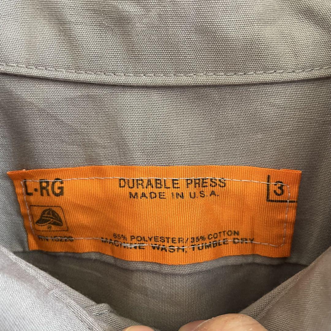 DURABLE PRESS 長袖ワークシャツ Lサイズ ブラウン USA製