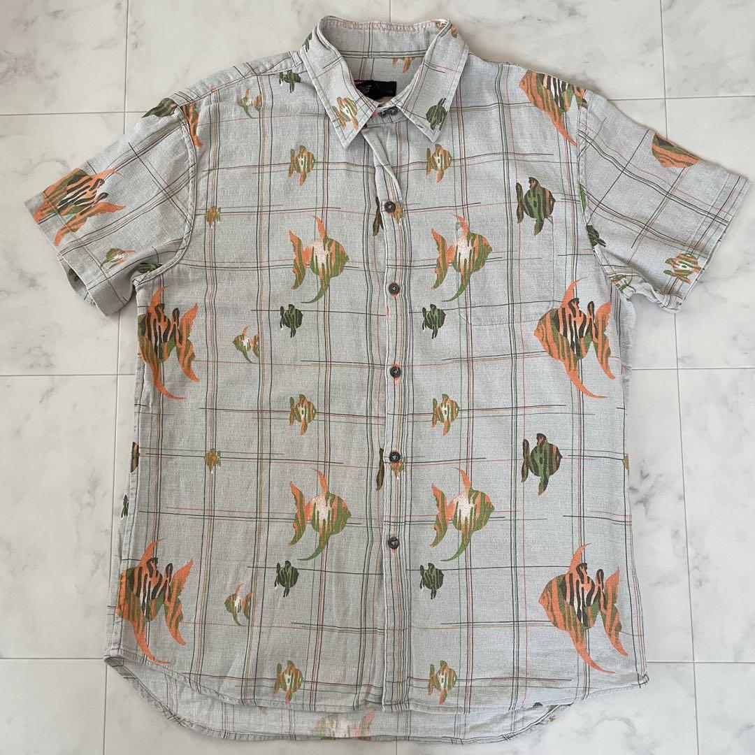 【美品】DIESEL 半袖シャツ アロハシャツ Lサイズ 魚柄